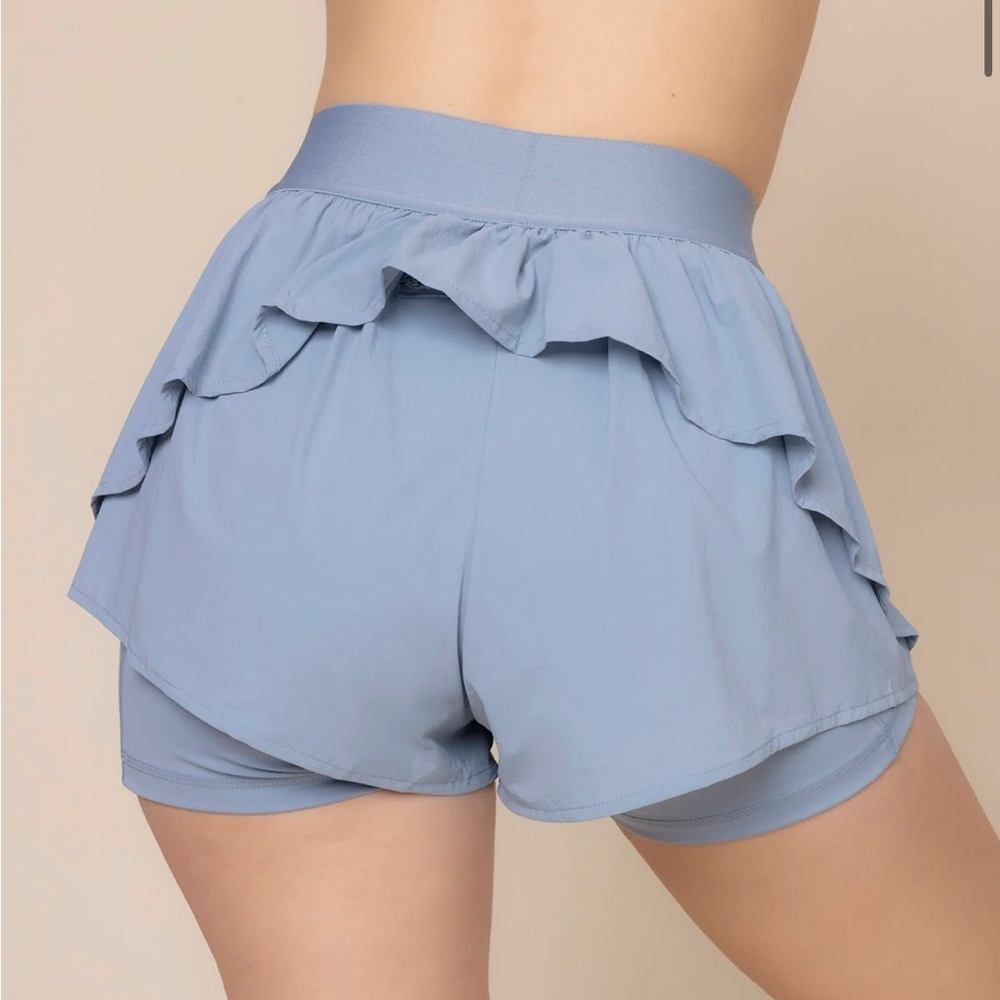 On The Run Ruffle Short - Blue Storm